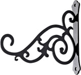 2 Pieces 8-Inch Outdoor Decorative Iron Wall Hooks for Hanging Lanterns Indoor Plants Hummingbird Feeders, Black