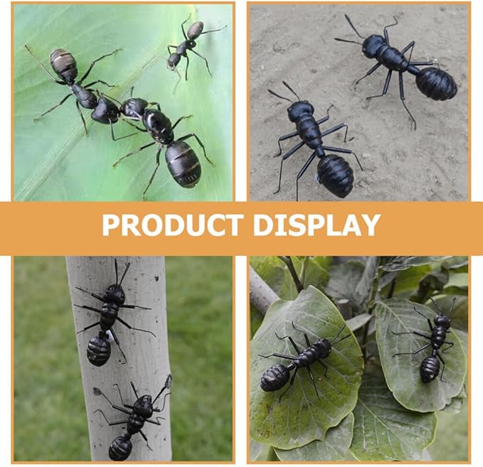 Simulated Ant Statue Set 6 Pieces Miniature Desk Ants Sculptures Indoor Outdoor Garden Decoration Lightweight 2.55X2.36X0.78 Inch