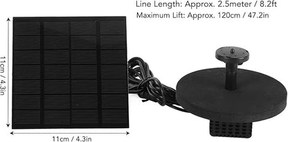 Solar Water Fountain Pump, Outdoor Submersible Bird Bath Fountain Kit, Small Solar Powered Water Pump with 120cm Lift for Pond Garden Pool and Oxygenation