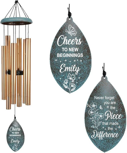 ASTARIN Personalized Happy Retirement Gift, Produced in USA Retirement Wind Chimes for Women Men, 35" Large Deep Tone Wind Chime Retire Gifts for Teacher Co-Workers Boss Husband Friends Parents