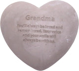 Wowser Heart Shaped Memorial Stone, Sympathy Gift, Remembrance Garden Accent, 6 Inches (Grandma)