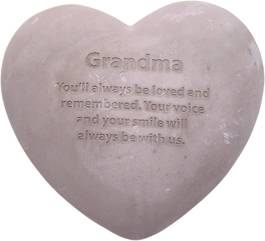 Wowser Heart Shaped Memorial Stone, Sympathy Gift, Remembrance Garden Accent, 6 Inches (Grandma)