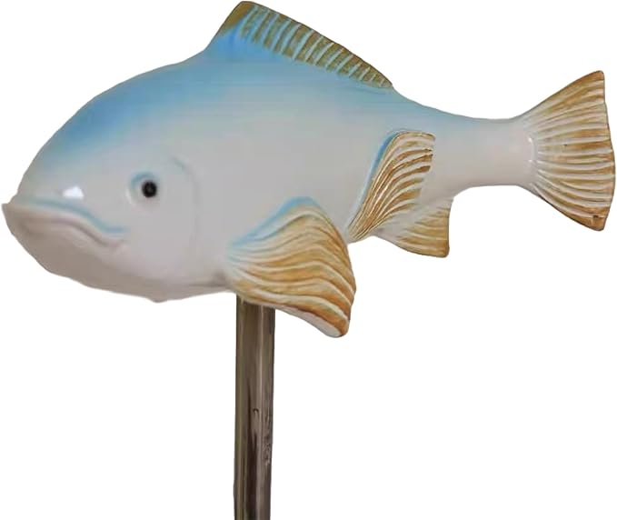 Koi Fish Decor Garden: 3 Pcs Resin Koi Fish Sculpture, Garden Fishes Statue with Stake, for Outdoors, Patio, Yard, Lawn, Pond and Home Decoration (Sky Blue)