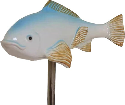 Koi Fish Decor Garden: 3 Pcs Resin Koi Fish Sculpture, Garden Fishes Statue with Stake, for Outdoors, Patio, Yard, Lawn, Pond and Home Decoration (Sky Blue)
