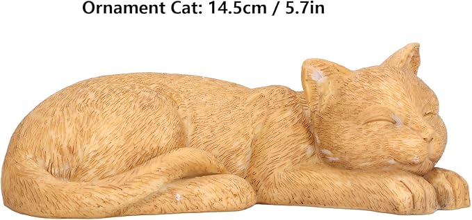 Hapivida Cat Garden Statue for Yard, Garden Memorial Stone Sleeping Cat Statue Decor Outdoor Resin Realistics Sculptures Decoration Gift