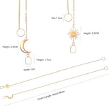 Sun Catcher Gold Chains Hook for Crystal Ball Pendant Suspension Window Prism DIY Christmas Tree Decoration 18inch 4pcs Sun Moon