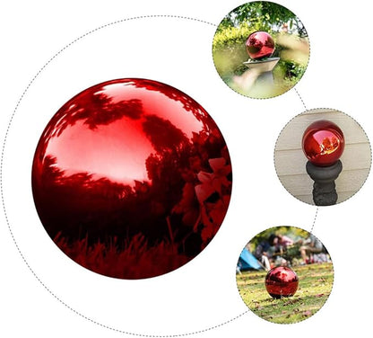 Outanaya Stainless Steel Garden Gazing Ball Polished Reflective Metal Sphere for Outdoor Decor 5.91-in Decorative Mirror Ball for Gardens and Patios