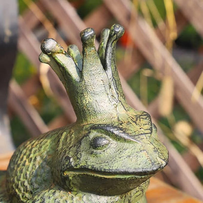 WAYUTO Cast Iron Frog Statue Sitting Frog Figurine Frog Sculpture Figurine Frog Doorstop Frog Ornament for Garden, Yard, Patio, Lawn and Pond Decoration