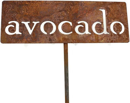 Classic Metal Garden Markers 19 Inches Tall (avocado, Naturally Rusted)