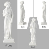 EROMMY Outdoor Garden Statue, 31.5-Inch Greek Nymph Sculpture in Roman Style, Elegant Goddess Figurine for Patio, Yard, Lawn & Porch Decor, Resin, Ivory