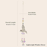 Hummingbird Crystal Suncatcher for Window Hanging, Rainbow Maker Prism Ornament with Hook, Sparkling Sun Catcher Decor for Home, Patio, Garden, Bird Lover Gift (Crystal Ball)
