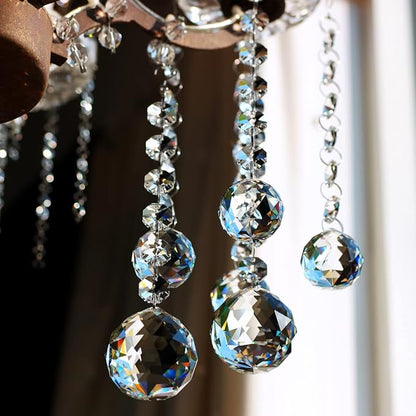 Crystal Ball Prism Suncatcher 6 Strands, 30mm/40mm Hanging Chandelier Crystals Beads Chain Curtain for Decoration Clear GOLDENHAITAI