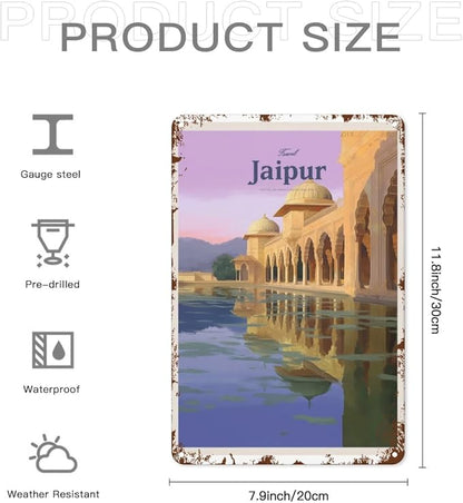 Patio Wall Decor Travel Jaipur 6 Retro Signs Metal Vintage Metal Decorative Wall Art With Funny And Inspirational Life Quotes For Home,Office,Yard,Kitchen,Bedroom And Cafe 8X12inch