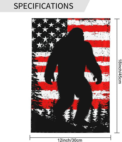 Bigfoot American Flag Garden Flags 12×18 Inch Double Sided Decorative Yard Banner for Outdoor Outside Decor