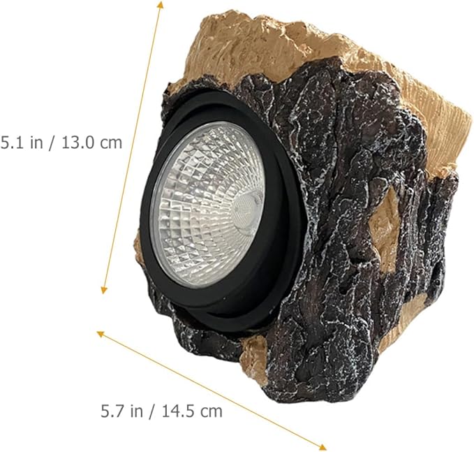 SHINEOFI Solar Walkway Lights and Solar Garden Lights Stump Shape Resin Landscape Lighting for Outdoor Patio Yard Décor Lawn Decorations