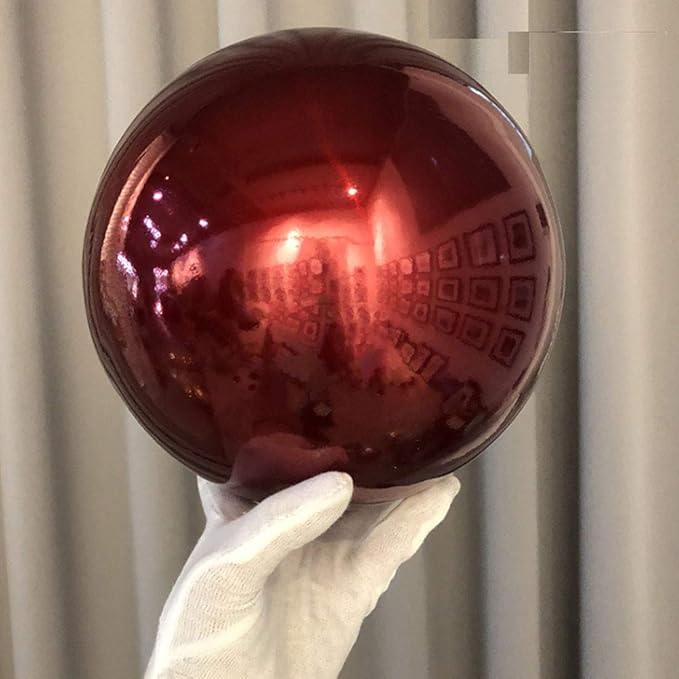8 inches Gazing Ball,Red Stainless Steel Garden Sphere,Seamless Polished Reflective Smooth Mirror Garden Globe,Colorful Addition for Photography Garden Home Decorate