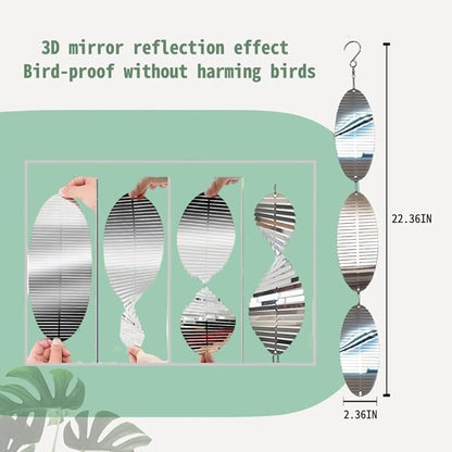 12PCS Bird Deterrents for Outside Patio, 3D Stainless Steel Bird Reflectors to Keep Birds Away, Woodpecker Deterrent for House，Bird Scare Devices to Keep Owl，Pigeons Away from Your Garden, Orchards