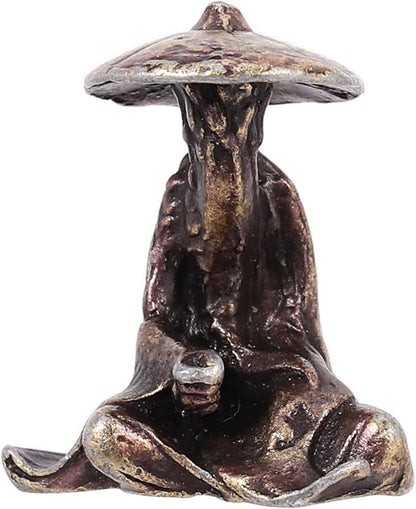 Toddmomy Miniature Chinese Ancient Figure Statue Copper Alloy Micro Landscape Figurine for Bonsai Terrarium Garden Decor Indoor Outdoor 0.70In