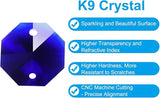 PATIKIL K9 Crystal Octagon Beads 2 Holes Pendants, 60 Pack 14mm Chandelier Prisms Parts Ornaments Hanging Beads for DIY Arts Crafts Decoration, Black Purple