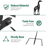 Solar Giraffe Metal Animal Stakes - Outdoor Decorative Garden Silhouette Lanterns