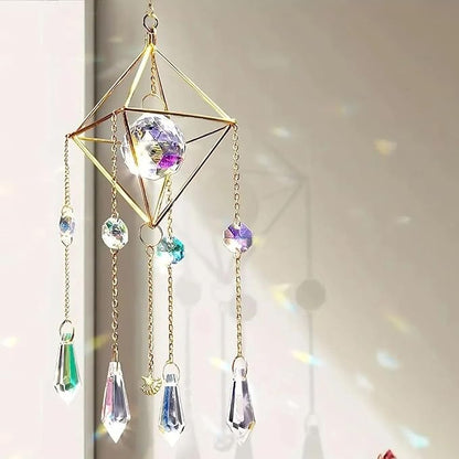Sun Catchers with Crystals Hanging Crystals Prisms Suncatcher Crystal Suncatchers Hanging Wind Pendant for Window Garden Home (Type-B)