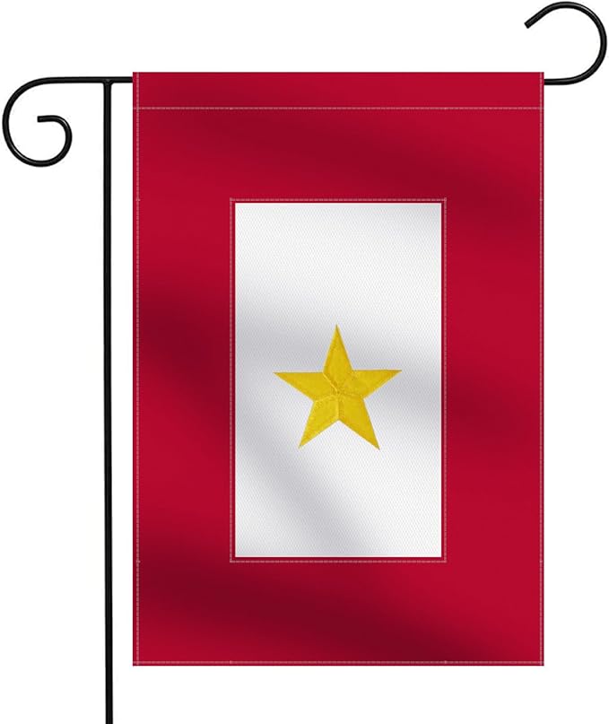 Premium Military Service Garden Flag Embroidered One Golden Star 12.5×18 Inches- Oxford Nylon 210D | USA Family Member On Service Army Navy Marine Corps Decoration Gift Yard House Banner
