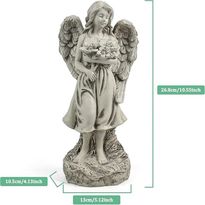Rezpuao Angel Statue - Outdoor Angel Decor, Solar-Powered, Perfect for Patio, Lawn, Yard, Porch Decoration, Housewarming or Garden Gift