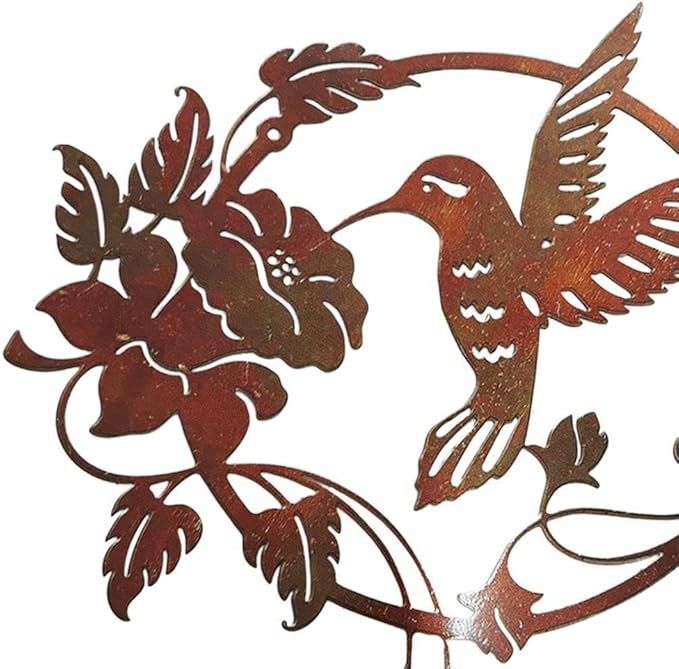 HomeSoGood Metal Iron Art Flying Bird Pendant Wall Hanging Sculpture for Garden Yard Vintage Decor Ornament for Indoor Outdoor Home(Brown)
