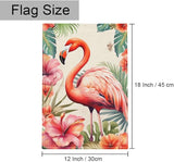 Gkyygk Pink Flamingo Welcome Garden Flag 12x18 Inch Double Sided Seasonal Yard Burlap Banners Outdoor Flag for Men Women