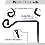 2 Pcs 6.7 Inch Black Plant Hanger Hooks Indoor/Outdoor Wall Mount. Metal Heavy Duty Hanging Plant Holder.Hanging Holder for Bird Feeders, Wind Chimes, Flower Baskets (Black, 2Pcs)