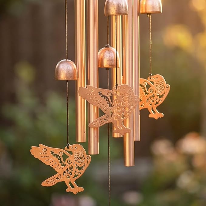 Wind Chimes for Outside, Crow Aluminum Tube Windchime Melodious Melodic for Porch Patio Garden Decor, Unique Metal Memorial Wind Chimes Housewarming Gifts for Friends and Family
