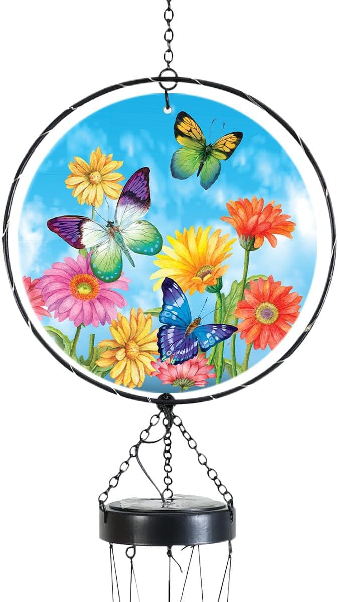 Briarwood Lane Welcome Butterflies Illuminated Wind Chime
