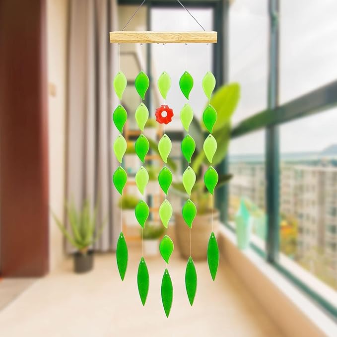 Solar Wind Chimes Waterproof Windchimes Glass Hanging Noisemakes with Solar Light for Home, Garden, Patio and Yard Decor