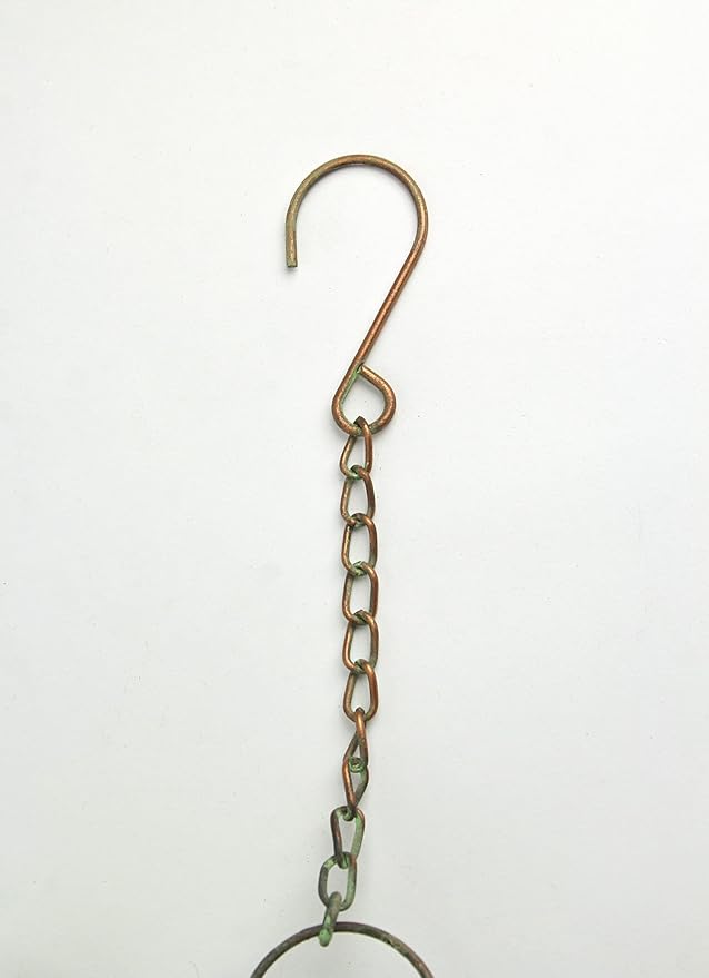 May 78 Inch Aged Copper Metal Rain Chain Decorative Bird Patio Decor Garden Accent