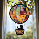 Acrylic Suncatcher Indoor Colorful Window Hanging Ornament Outdoor Sun Catcher Panel for Home Decor Car Garden Crystal Gift Hot Air Balloon Black Cat Suncatcher