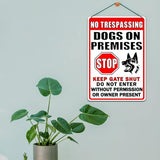 Funny Beware Of Dog Sign Warning Do Not Enter Metal Signs No Trespassing Dogs On Premises Tin Signs Dog In Yard Stop Keep Gate Closed Sign For Fence Door Outdoor Decorations 8x12 Inch