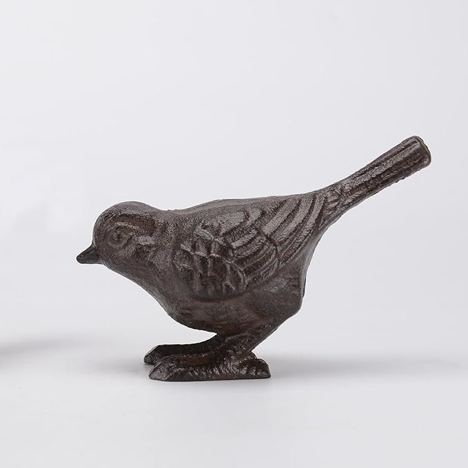 Cast Iron Bird Sculpture Bird Statue Tabletop Decor Figurines, Creative Animal Statues Indoor Outdoor Garden Home Decoration