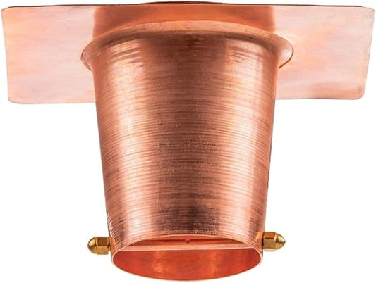 Copper Gutter Adapter with Rain Chain Hanger Clip for Decorative Chimes, Cups & Bells Serves as 2 Inch Rain Chain Installer for Downspout Outlet & Water Diverter for Gorgeous Fountain Display