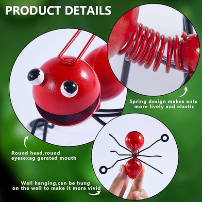 OBTANIM 4 Pack Colorful Cute Metal Ant Garden Wall Art Decorative Yard Decorations Outdoor Lawn Wall Sculptures