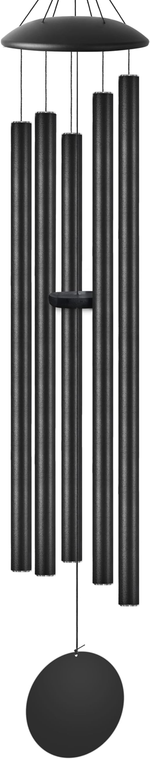 65" Extra Large Wind Chimes with Outside Deep Tone, 5 Thick and Bold Aluminum Tubes, Coolest Metal Windchimes Outdoors with Pine Wood Striker, Unique Gift for Mom, Garden Decoration(Black)