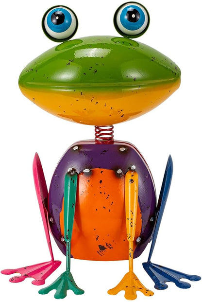 Frog Garden Decor Metal Yard Art Rustproof Garden Statues Outdoor Figurines for Patio Porch Lawn Gardening Gifts