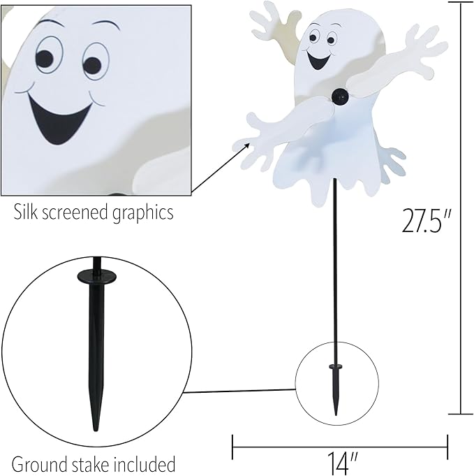 In the Breeze 2561 Ghost Baby Whirligig Spinner-Halloween Garden Decoration