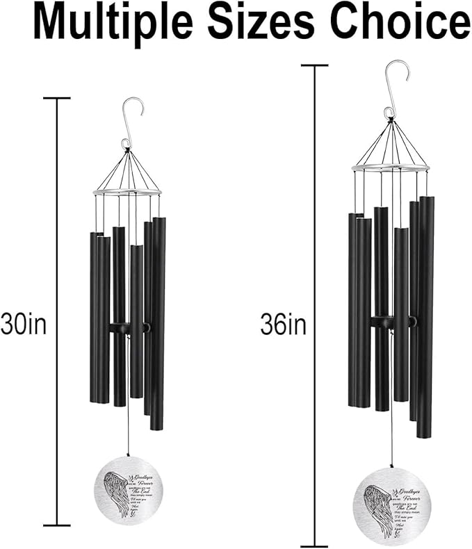 ASTARIN Personalized 30" Bereavement Wind Chimes for Outside, Memorial Gift in Remembrance of a Loved One, Sympathy Gift for Loss of Mother Father Husband, Garden Patio Decor