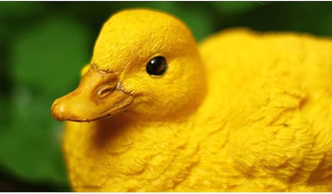 Cute Statues Garden Mini Yellow Duck Figurine Vivid Miniature Fairy Figurines Resin Backyard Decor(B)
