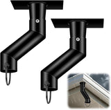 2 Pack Rain Chain Gutter Adapter Kit Installation 7inch Rain Chains for Gutters Chain Downspout Curved Spout Iron for Gutter Downspout Outlet(Black)
