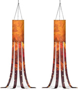 Maple Leaf Windsocks Hanging Durable Machine Washable Outdoor Decoration for Front Home Yard Patio Lawn Garden Wind Sock with Tails Thanksgiving Autumn Decor