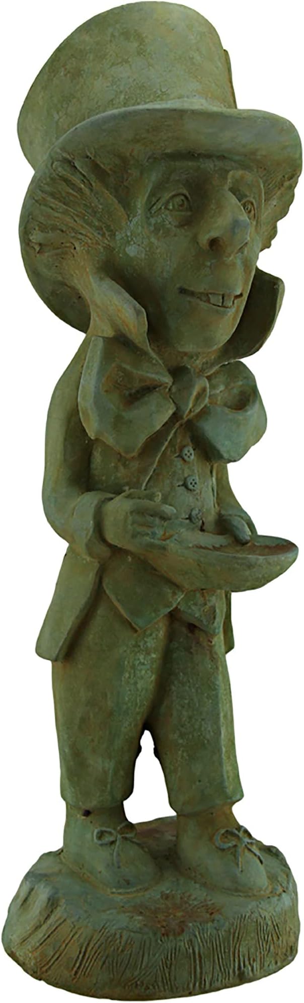 Zeckos Mad Hatter Alice in Wonderland Verdigris Finish Statue 19 in-Cement