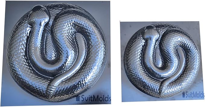 SvitMods Mold Snake DIY Statue for Garden Black ABC Plastic Concrete Cement Mould Rattlesnake Garden Decor Mold Croc for Garden Figure (D72 + D72-Smsll)