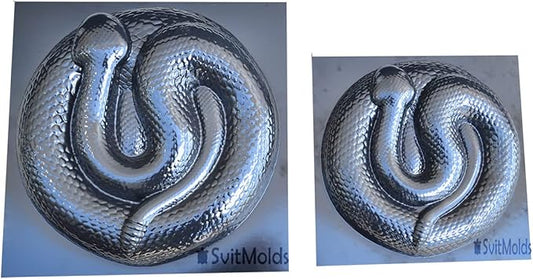 SvitMods Mold Snake DIY Statue for Garden Black ABC Plastic Concrete Cement Mould Rattlesnake Garden Decor Mold Croc for Garden Figure (D72 + D72-Smsll)