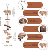 OLYCRAFT Pig Wind Chimes Outdoors Wind Chime Sympathy Memorial Windchime Iron Windchime Memorial Presents Hanging Windbell for Patio Backyard Home Garden Pendant Decoration - 27 Inch